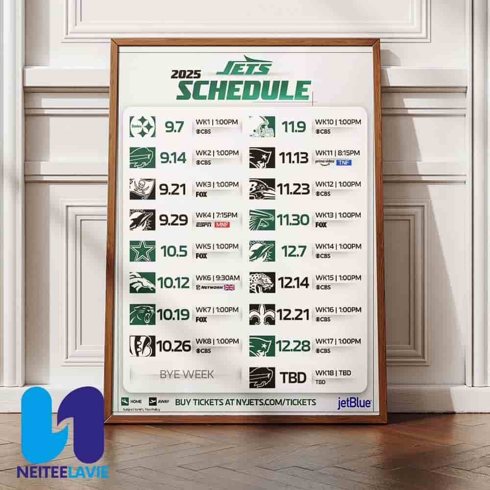 NFL New York Jets 2025 Schedule Season Home Decor Poster Canvas NFL New York Jets 2025 Schedule Season Home Decor Poster Canvas