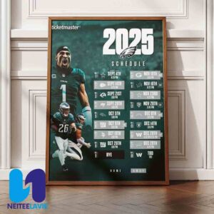 NFL Philadelphia Eagles 2025 Schedule Season Home Decor Poster Canvas
