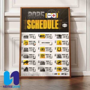 NFL Pittsburgh Steelers 2025 Schedule Season Home Decor Poster Canvas