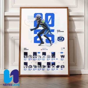 NFL Seattle Seahawks 2025 Schedule Season Home Decor Poster Canvas