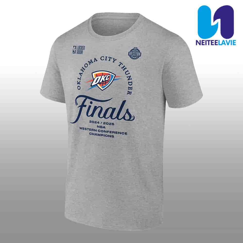 OKC Thunder 2025 Western Conference Finals Champions Locker Room Merchandise Unisex T-Shirt OKC Thunder 2025 Western Conference Finals Champions Locker Room Merchandise Unisex T-Shirt
