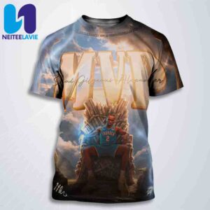 OKC Thunder Shai Gilgeous-Alexander MVP Da Temporada Regular 2024-25 All Over Print T-Shirt