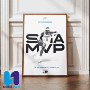 OKC Thunder Shai Gilgeous-Alexander The 2024-2025 KIA NBA Most Valuable Player Home Decor Poster Canvas