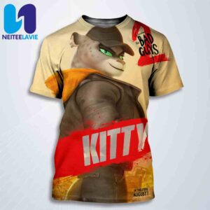 Official Poster Kitty The Bad Guys 2 All Over Print T-Shirt