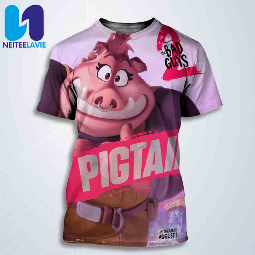 Official Poster Pigtail The Bad Guys 2 All Over Print T-Shirt Official Poster Pigtail The Bad Guys 2 All Over Print T-Shirt