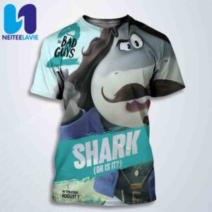 Official Poster Shark The Bad Guys 2 All Over Print T-Shirt