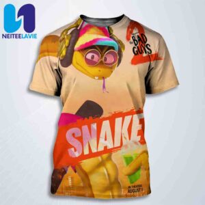 Official Poster Snake The Bad Guys 2 All Over Print T-Shirt