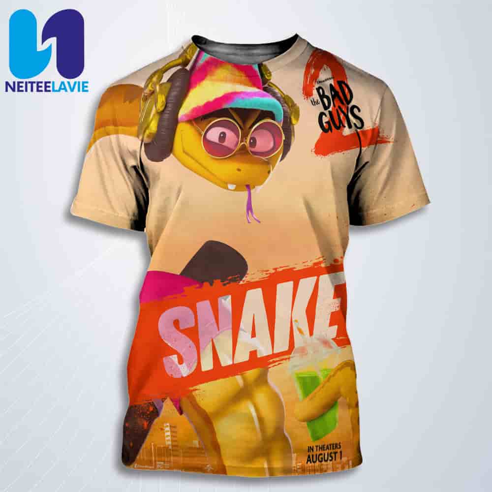 Official Poster Snake The Bad Guys 2 All Over Print T-Shirt Official Poster Snake The Bad Guys 2 All Over Print T-Shirt