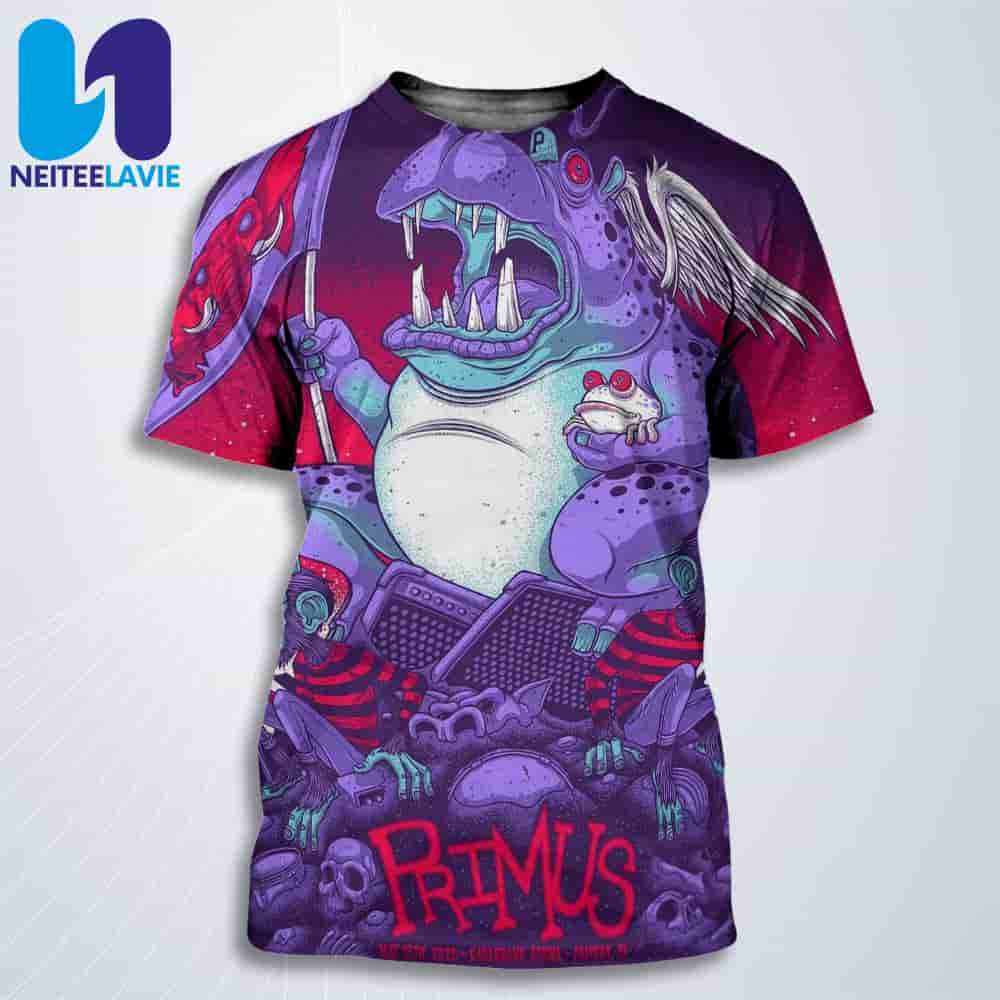 Primus In Farifax VA On May 18 At Eaglebank Arena 2025 All Over Print T-Shirt Primus In Farifax VA On May 18 At Eaglebank Arena 2025 All Over Print T-Shirt