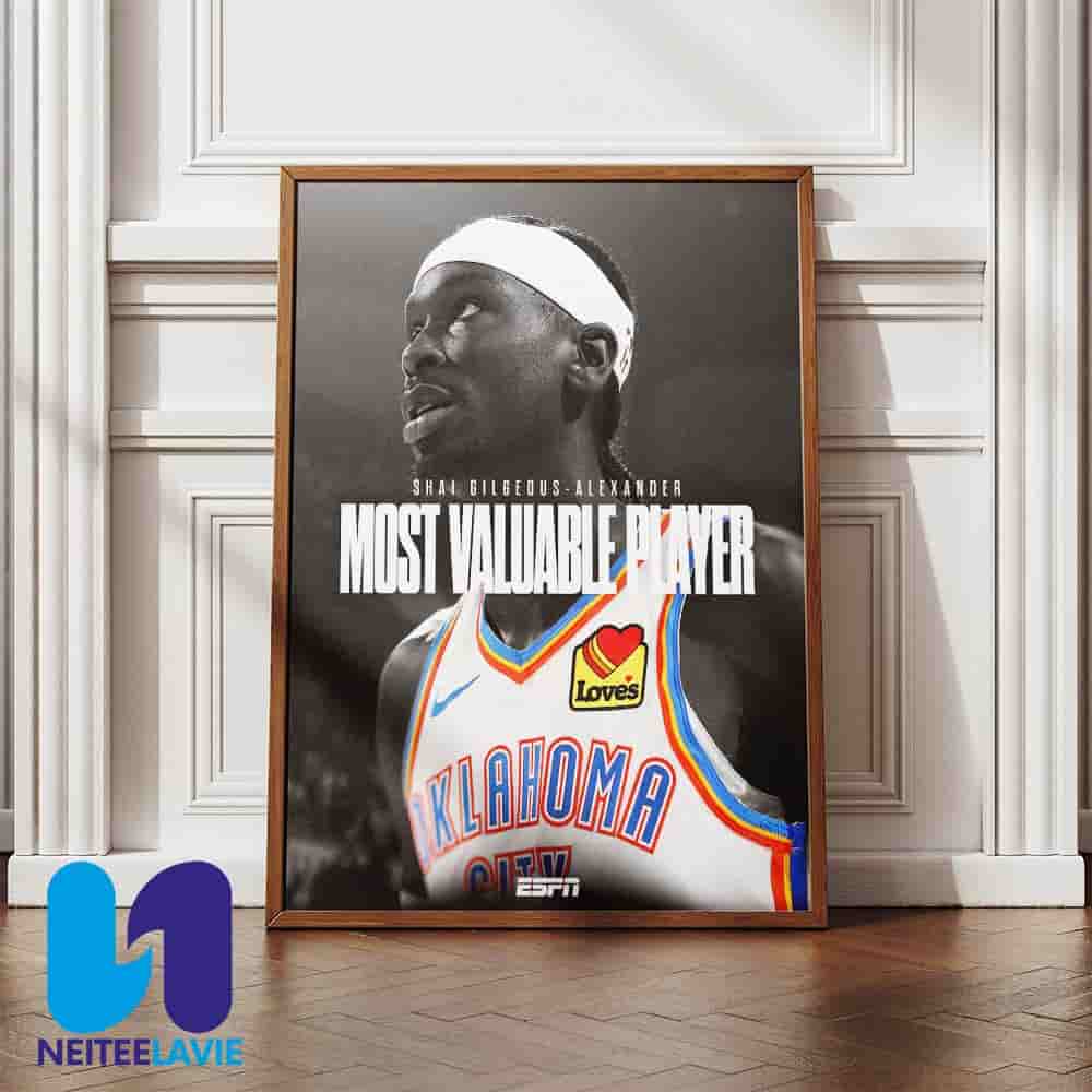 Shai Gilgeous-Alexander OKC Thunder The 2024-25 KIA NBA Most Valuable Player Home Decor Poster Canvas Shai Gilgeous-Alexander OKC Thunder The 2024-25 KIA NBA Most Valuable Player Home Decor Poster Canvas