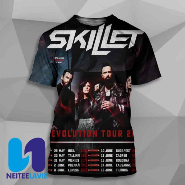 Skillet Revolution Tour 2025 Schedule List Dates And New Album Revolution Out With Tour All Over Print T-Shirt