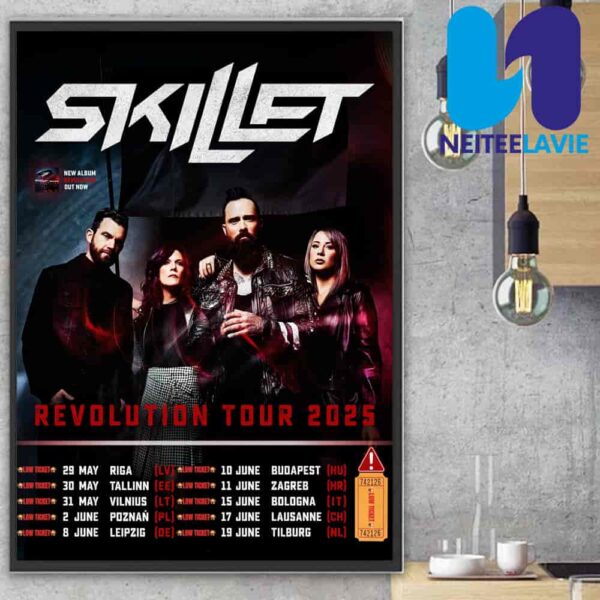 Skillet Revolution Tour 2025 Schedule List Dates And New Album Revolution Out With Tour Home Decor Poster Canvas