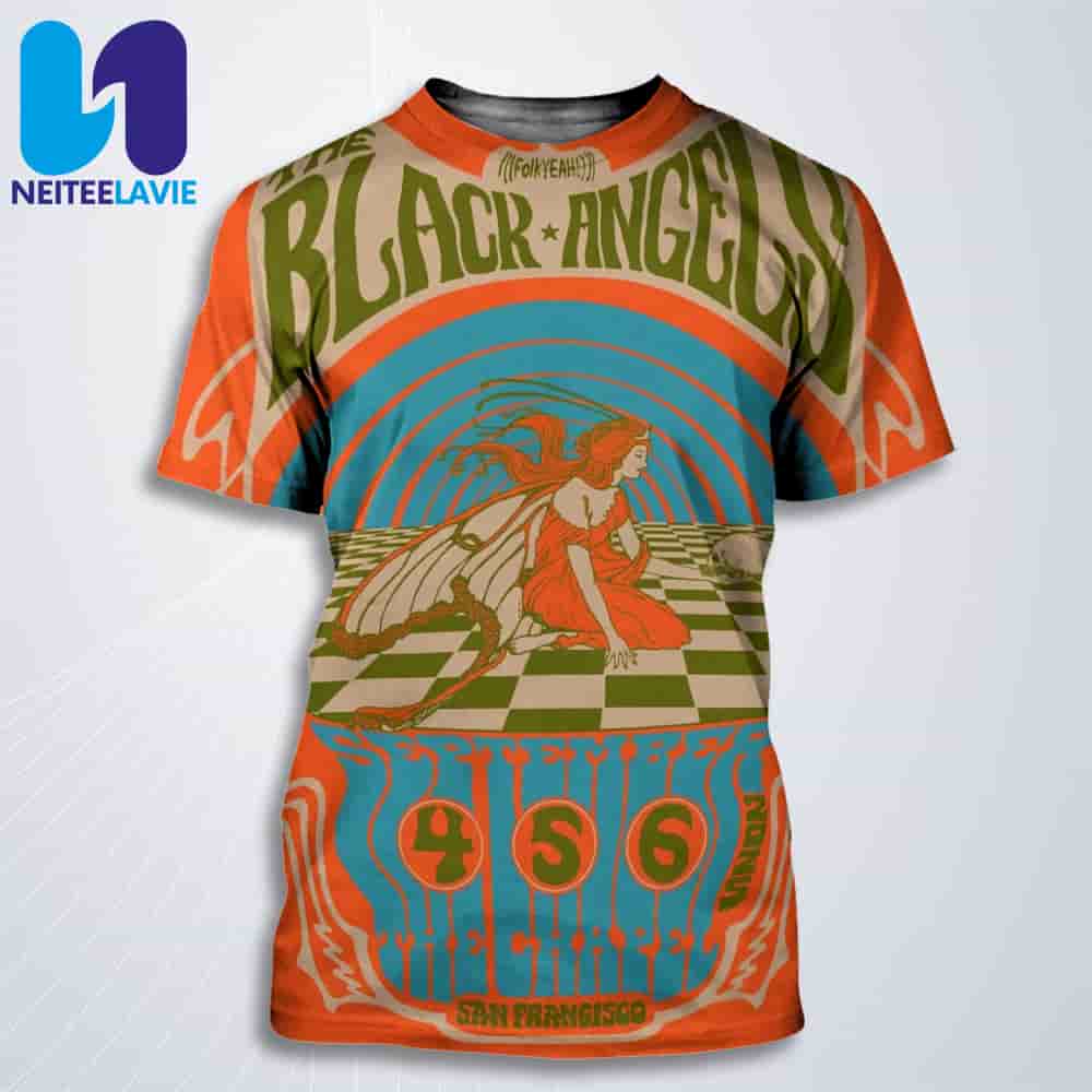 The Black Angels The Chapel In San Francisco CA On September 4-5-6 2025 All Over Print T-Shirt The Black Angels The Chapel In San Francisco CA On September 4-5-6 2025 All Over Print T-Shirt