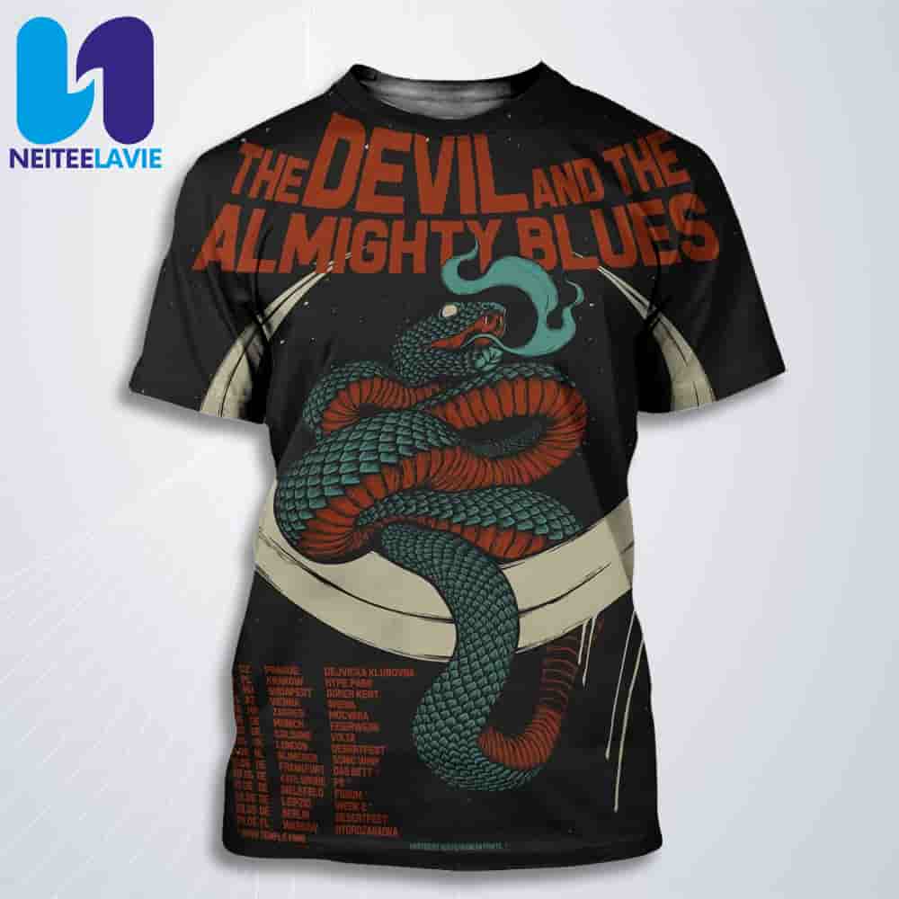 The Devil And The Almighty Blues Tour Dates May 2025 All Over Print T-Shirt The Devil And The Almighty Blues Tour Dates May 2025 All Over Print T-Shirt
