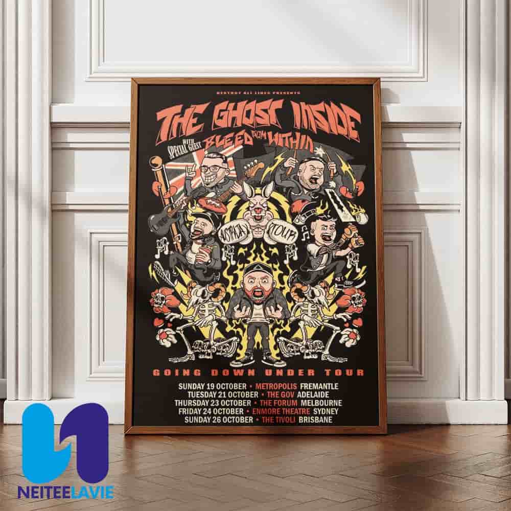 The Ghost Inside Going Down Under Tour Dates October 2025 with Bleed From Within Home Decor Poster Canvas The Ghost Inside Going Down Under Tour Dates October 2025 with Bleed From Within Home Decor Poster Canvas