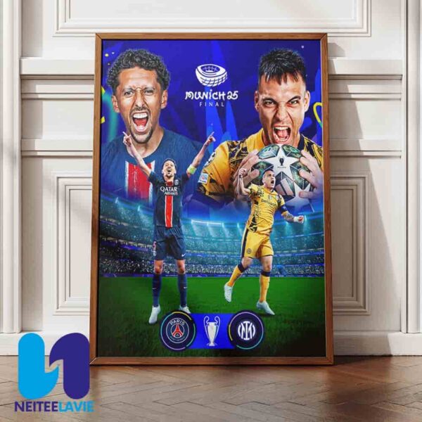 UEFA Champions League Road To Munich 25 Final Paris Saint-Germain Vs Inter Milan On May 31 2025 Home Decor Poster Canvas