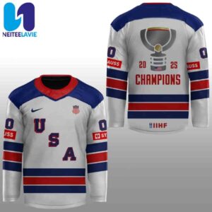 USA Hockey Champions IIHF 2025 Hockey Jersey With Collar Logo Placement
