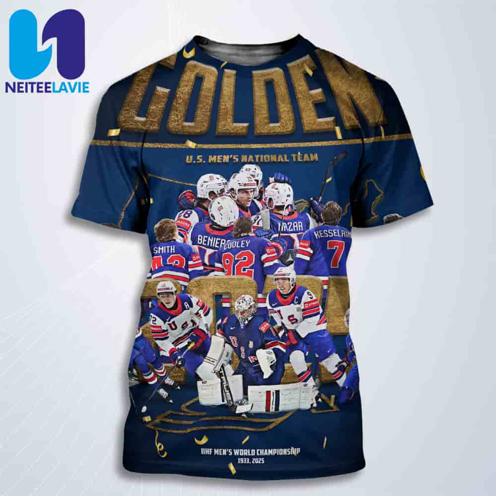 USA Hockey Golden US Mens National Team History Made For The First Time In 92 Years All Over Print T-Shirt USA Hockey Golden US Mens National Team History Made For The First Time In 92 Years All Over Print T-Shirt