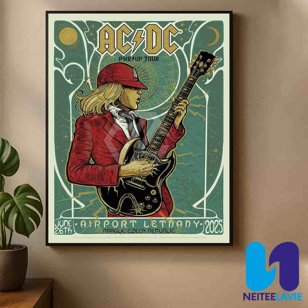 AC/DC PWR UP Tour 2025 Concert Poster In Prague Czech Republic On June 26 At Airport Letnany Home Decor Poster Canvas AC/DC PWR UP Tour 2025 Concert Poster In Prague Czech Republic On June 26 At Airport Letnany Home Decor Poster Canvas
