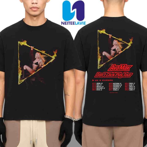 Ava Max Dont Click Play UK And Europe Tour Dates List 2025 Merch Two Sided Unisex T-Shirt