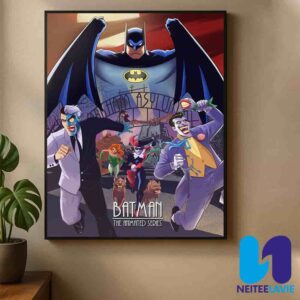 Batman The Animated Series Iconic Villains Escape Arkham in Classic 90s Cartoon Style Home Decor Poster Canvas
