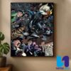 Batman Mech Battles Giant Demon Epic DC Comics Showdown with Superman in the Crossfire Home Decor Poster Canvas