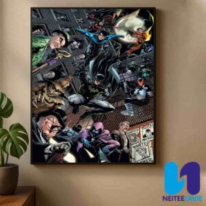 Batman and the Bat Family vs Gotham Rogues DC Comics Epic Hero Villain Showdown Art Home Decor Poster Canvas