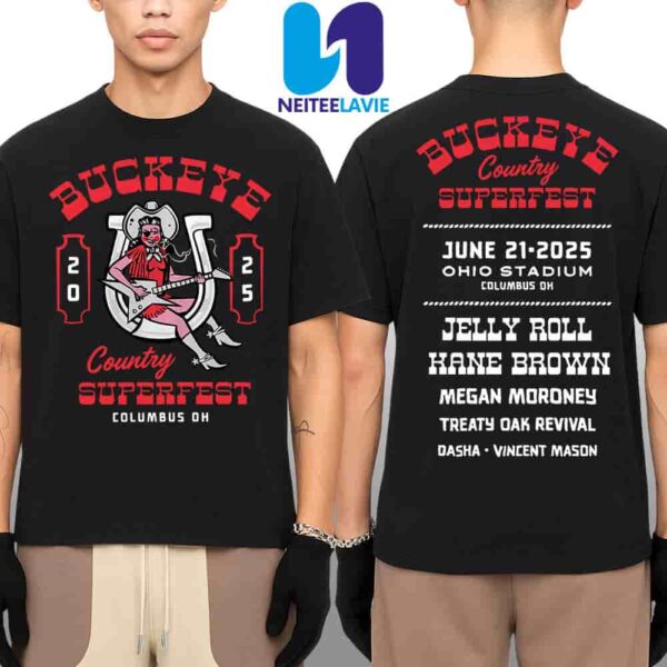 Buckeye Country Superfest 2025 Tour Tee On June 21 2025 At Ohio Stadium In Columbus OH Merchandise Two Sided Unisex Shirt