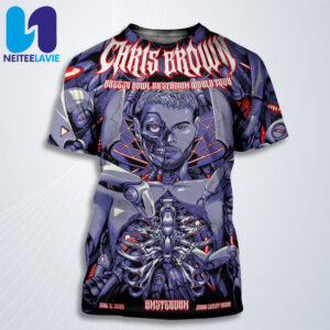 Chris Brown Poster For Breezy Bowl XX Stadium World Tour In Amsterdam Netherlands On June 8 2025 At Johan Cruyff Arena All Over Print T-Shirt
