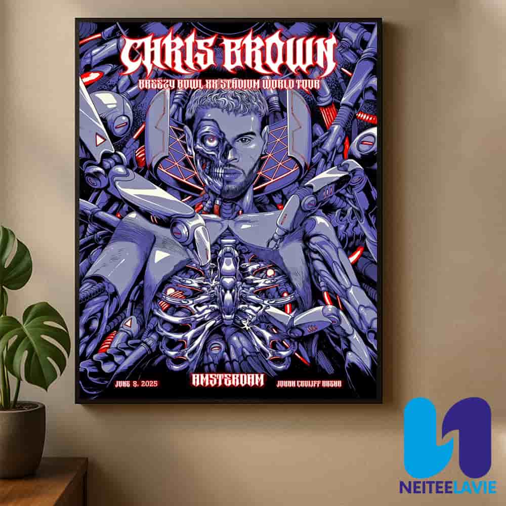 Chris Brown Poster For Breezy Bowl XX Stadium World Tour In Amsterdam Netherlands On June 8 2025 At Johan Cruyff Arena Home Decor Poster Canvas Chris Brown Poster For Breezy Bowl XX Stadium World Tour In Amsterdam Netherlands On June 8 2025 At Johan Cruyff Arena Home Decor Poster Canvas
