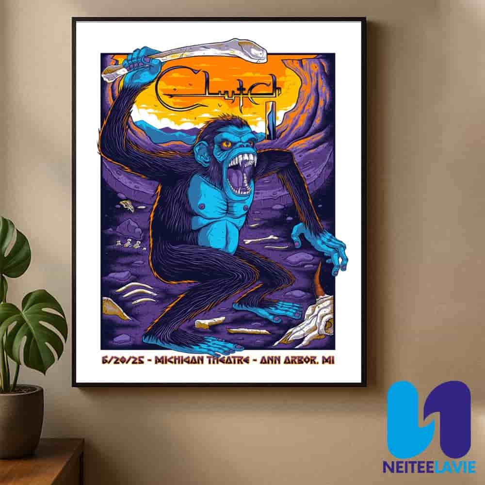 Clutch Band Poster For Show In Ann Arbor MI On June 20 2025 At Michigan Theater Home Decor Poster Canvas Clutch Band Poster For Show In Ann Arbor MI On June 20 2025 At Michigan Theater Home Decor Poster Canvas