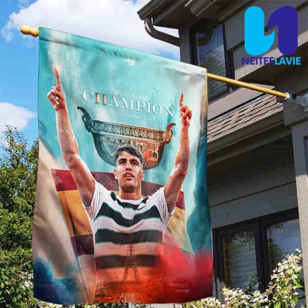 Congrats Carlos Alcaraz Champion Roland Garros Paris 2025 Garden House Flag