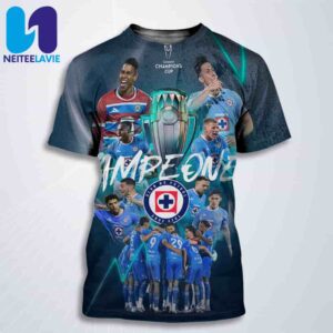 Congrats Cruz Azul FC Winner Concacaf Champions Cup 2025 Season All Over Print T-Shirt