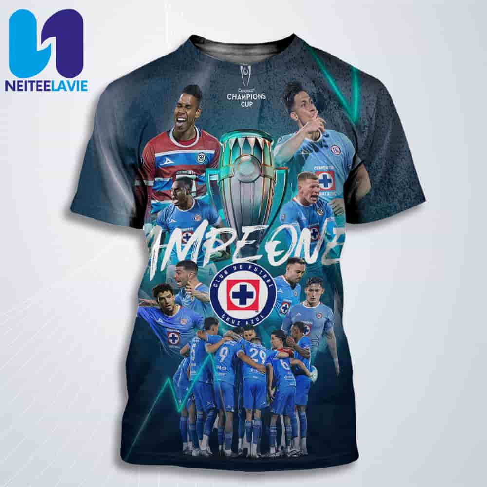 Congrats Cruz Azul FC Winner Concacaf Champions Cup 2025 Season All Over Print T-Shirt Congrats Cruz Azul FC Winner Concacaf Champions Cup 2025 Season All Over Print T-Shirt