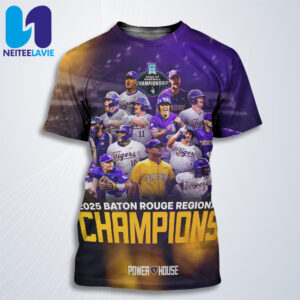 Congrats LSU Tigers Baseball Winners 2025 Baton Rouge Regional Champions Baseball Championship All Over Print T-Shirt