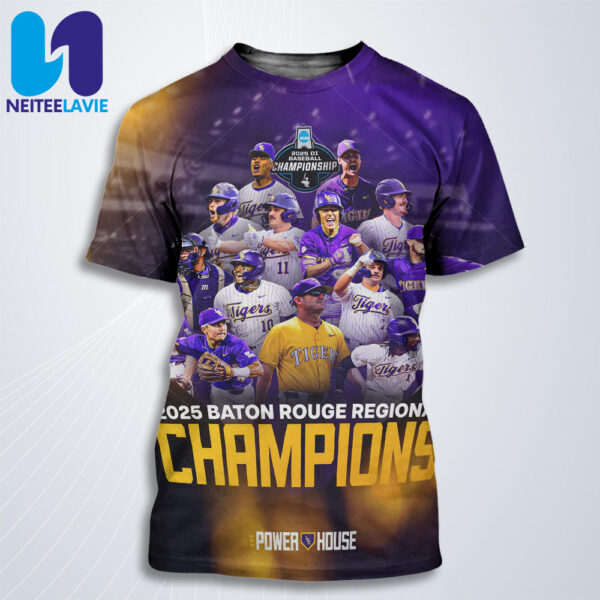 Congrats LSU Tigers Baseball Winners 2025 Baton Rouge Regional Champions Baseball Championship All Over Print T-Shirt