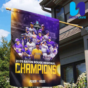 Congrats LSU Tigers Baseball Winners 2025 Baton Rouge Regional Champions Baseball Championship Garden House Flag