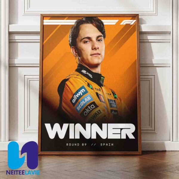 Congrats McLaren Oscar Piastri Win At The Circuit de Barcelona Catalunya 2025 Home Decor Poster Canvas