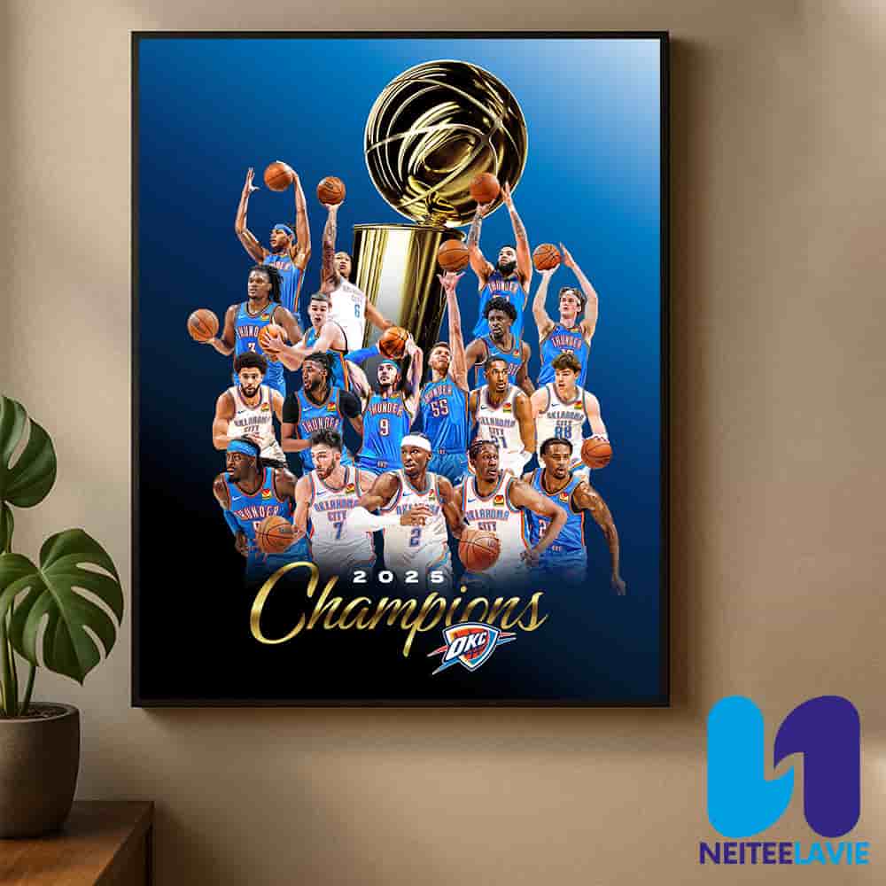 Congrats Oklahoma City Thunder 2025 Champions NBA Finals Victory Home Decor Poster Canvas Congrats Oklahoma City Thunder 2025 Champions NBA Finals Victory Home Decor Poster Canvas