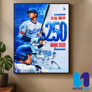 Congrats Shohei Ohtani Los Angeles Dodgers 250th Career Home Run Home Decor Poster Canvas