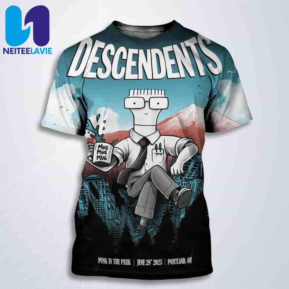Descendents Punk In The Park On June 28 2025 In Portland Official Milo Over City Artwork All Over Print T-Shirt Descendents Punk In The Park On June 28 2025 In Portland Official Milo Over City Artwork All Over Print T-Shirt