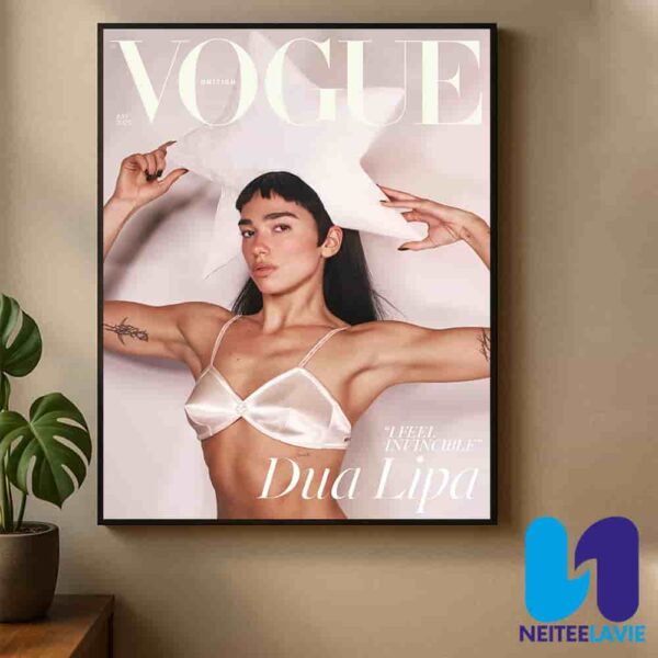 Dua Lipa Is British Vogue Magazine July 2025 Cover Star Home Decor Poster Canvas