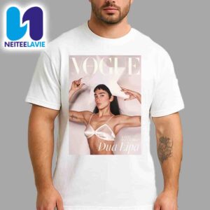 Dua Lipa Is British Vogue Magazine July 2025 Cover Star Merchandise Unisex T-Shirt