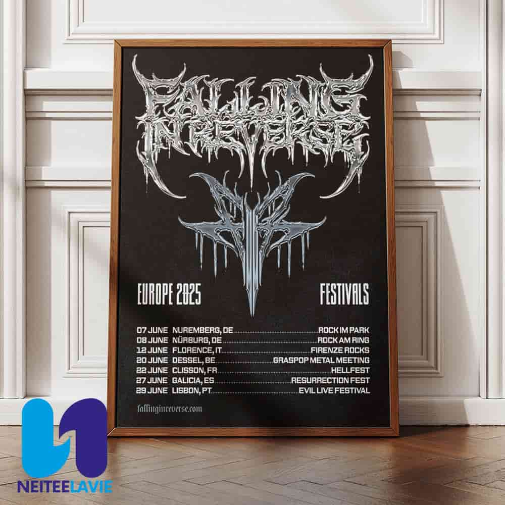 Falling In Reverse Europe Summer Festival Tour Dates List 2025 Home Decor Poster Canvas Falling In Reverse Europe Summer Festival Tour Dates List 2025 Home Decor Poster Canvas