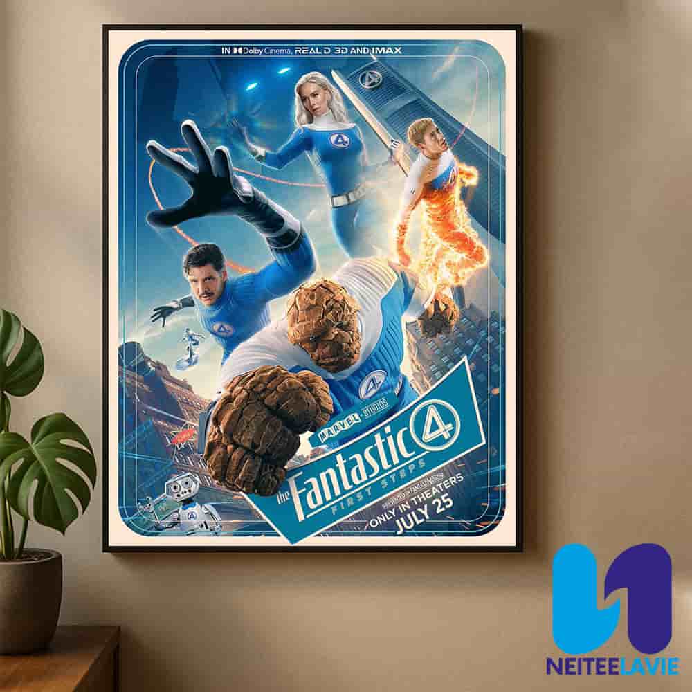 Fantastic Four 2025 Movie Poster Marvel First Family Returns In First Steps Home Decor Poster Canvas Fantastic Four 2025 Movie Poster Marvel First Family Returns In First Steps Home Decor Poster Canvas