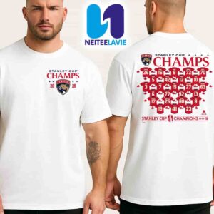Florida Panthers 2025 Stanley Cup Champions Jersey Roster Merch Two Sided Unisex T-Shirt