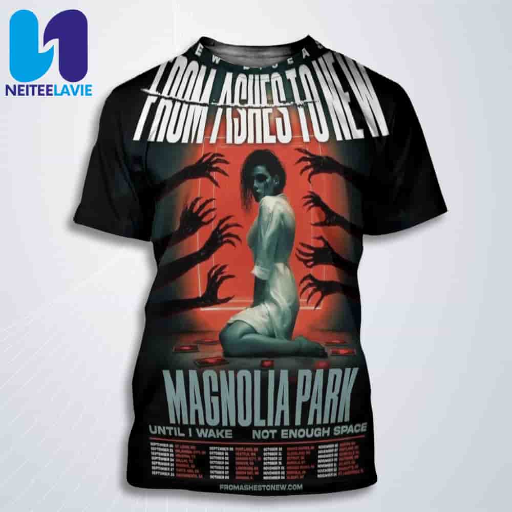 From Ashes To New Disease Tour Dates List 2025 With Magnolia Park All Over Print T-Shirt From Ashes To New Disease Tour Dates List 2025 With Magnolia Park All Over Print T-Shirt