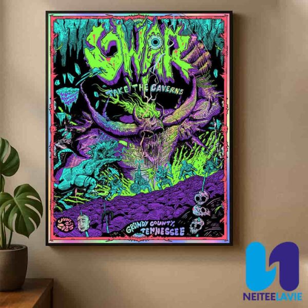 GWAR Take The Caverns 40th Anniversary Tour Poster In Grundy Country Tennessee On June 21 2025 Home Decor Poster Canvas