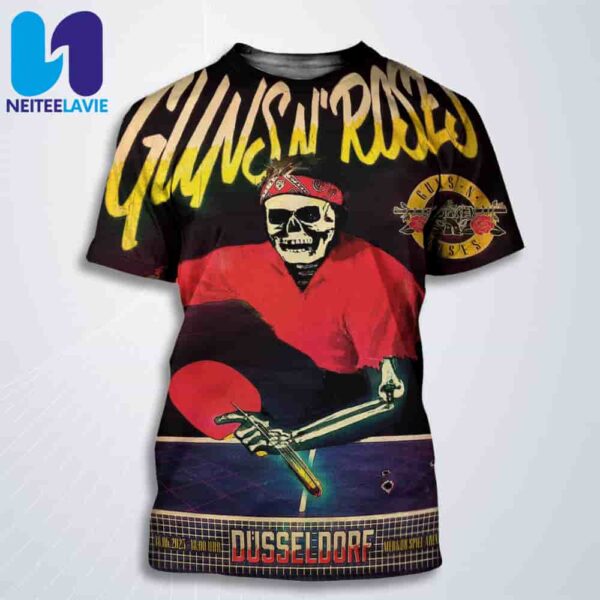 Guns N Roses Concert Poster In Dusseldorf Germany On June 18 2025 At Merkur Spiel-Arena All Over Print T-Shirt