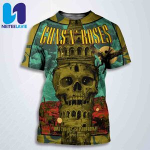 Guns N Roses Concert Poster In Istanbul Turkey On June 2nd 2025 At Tupras Stadium All Over Print T-Shirt